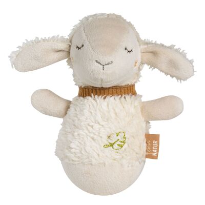Mini oveja de pie NATURE: divertido juguete de motricidad hecho de algodón orgánico (kbA) para agarrar, tocar, sentir y empujar