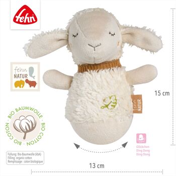 Mini mouton debout NATURE – jouet de motricité amusant en coton biologique (kbA) à saisir, toucher, palper et pousser 4