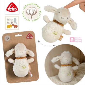 Mini mouton debout NATURE – jouet de motricité amusant en coton biologique (kbA) à saisir, toucher, palper et pousser 5