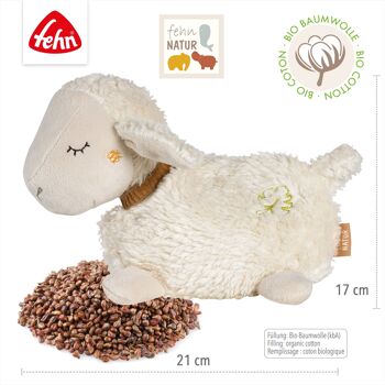 Animal chauffant mouton NATUR - en coton biologique issu de l'agriculture biologique certifiée (kbA) avec sac chaud/froid amovible - oreiller en grains 4