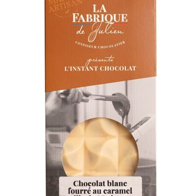 tablette de chocolat blanc fourrée de caramel à la vanille de Madagascar - La Fabrique de Julien - 100g