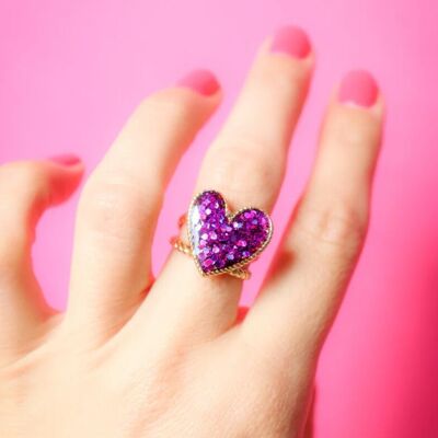 Deep Violet Heart Ring