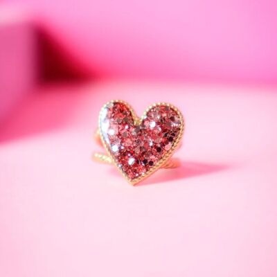 Anillo corazón de oro rosa