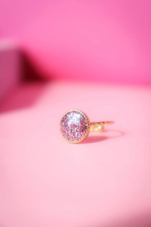 Bague ronde S rose