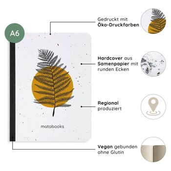 Carnet/journal/journal A6 durable en papier d'herbe - livre de graines 7