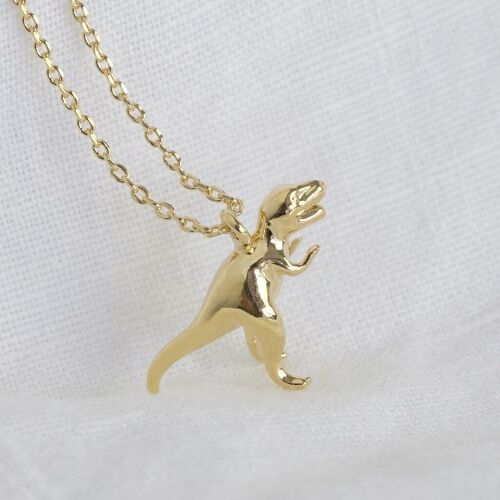 Gold T-Rex Dinosaur Necklace