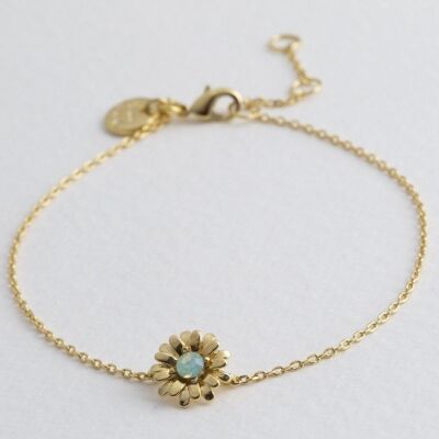 Crystal Daisy Charm-Armband in Gold