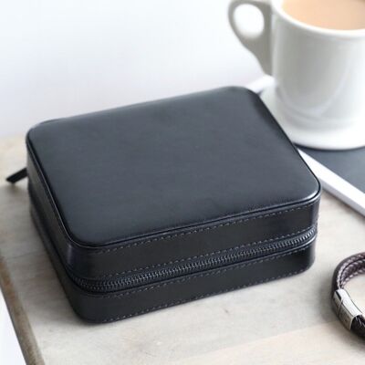 Men's Black Travel Jewellery Box