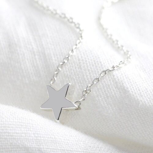 Star Bead Necklace in Silver