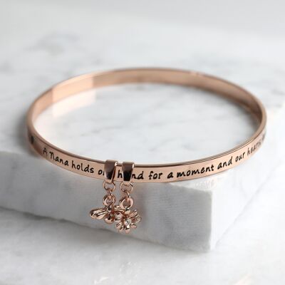 Nuovo braccialetto con parole significative "Nana" in oro rosa