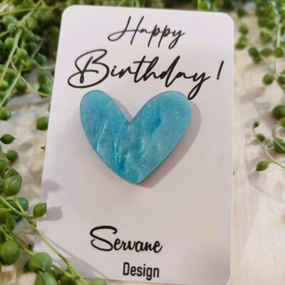 Spilla “Buon Compleanno” – Blu perlato intenso