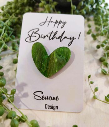Pin's " Happy Birthday" - Vert herbe nacré