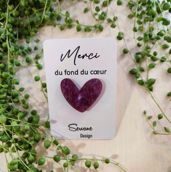 Pin's " Merci du fond du coeur " - Violet nacré