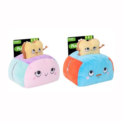 Giocattolo per cani in peluche con tostapane Smart Choice con squeaker, confezione da 2