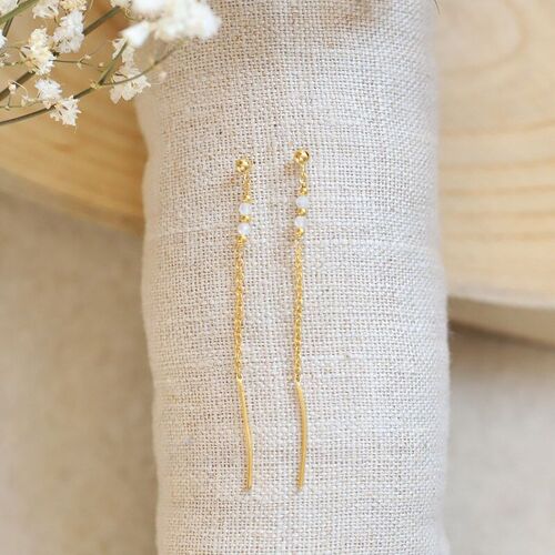 Moonstone chain earrings