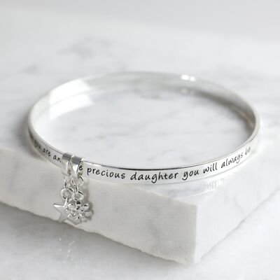 Nuovo braccialetto d'argento significativo della parola "Precious Daughter"