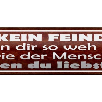 Blechschild Spruch 46x10cm kein Feind kann dir so weh tun Dekoration