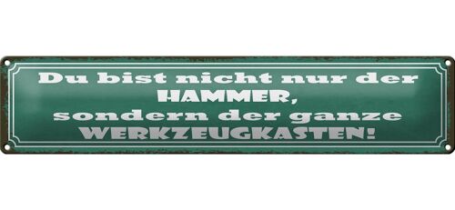 Blechschild Spruch 46x10cm du bist nicht nur der Hammer Dekoration