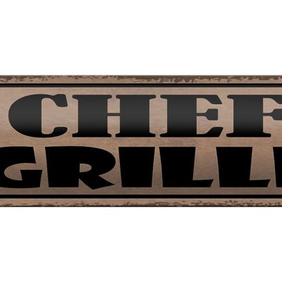 Blechschild Spruch 46x10cm Grill Chef Griller Geschenk Dekoration