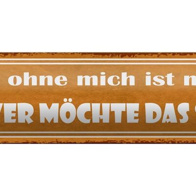 Blechschild Spruch 46x10cm Ein Tag ohne mich ist möglich Dekoration