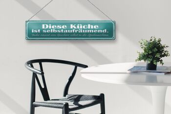 Plaque en tôle 46x10cm indiquant que cette cuisine est une décoration autonettoyante 3