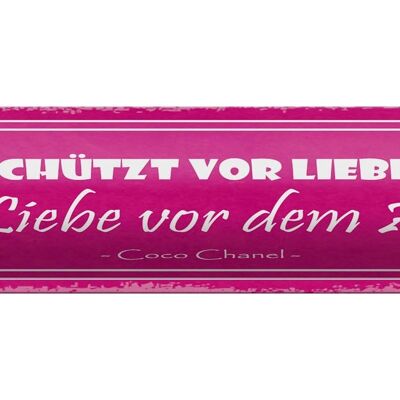 Blechschild Spruch 46x10cm Alter schützt vor Liebe nicht Dekoration