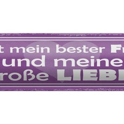 Blechschild Spruch 46x10cm bester Freund und große Liebe Dekoration