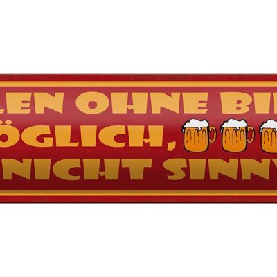 Blechschild Spruch 46x10cm Grillen ohne Bier möglich aber Dekoration