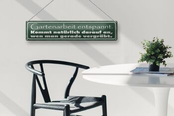 Panneau en étain disant 46x10cm, décoration d'enterrement décontractée pour jardinage 3