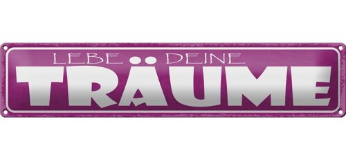 Blechschild Spruch 46x10cm liebe deine Träume Geschenk Dekoration