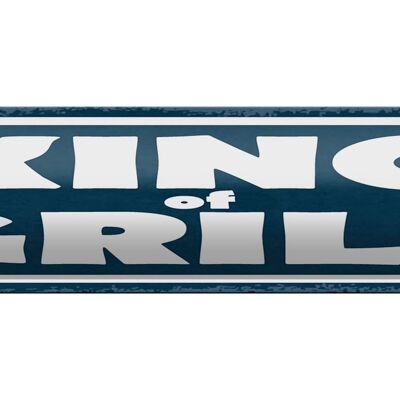 Cartel de chapa aviso 46x10cm King of Grill decoración de parrilla