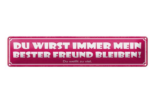 Blechschild Spruch 46x10cm Du wirst bester Freund bleiben!