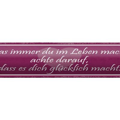 Blechschild Spruch 46x10cm Was immer du im Leben machst Dekoration