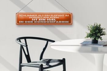 Plaque en tôle disant 46x10cm éléphant boutique de porcelaine hérisson en décoration 3