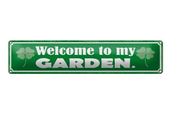 Plaque en tôle disant 46x10cm bienvenue dans mon jardin décoration de jardin 1