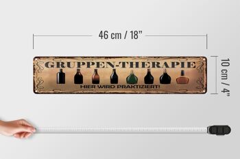 Panneau en étain indiquant une thérapie de groupe de bière de 46 x 10 cm, voici 4