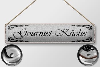 Plaque en tôle note 46x10cm Gourmet - décoration gourmande cuisine 2