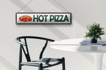 Panneau en étain 46x10cm, décoration de Pizza chaude, restauration rapide 3