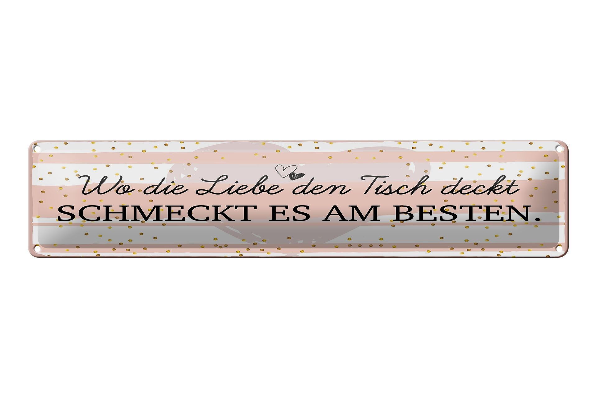 Targa in metallo con scritta 46x10 cm Dove l'amore mette in risalto la decorazione della tavola