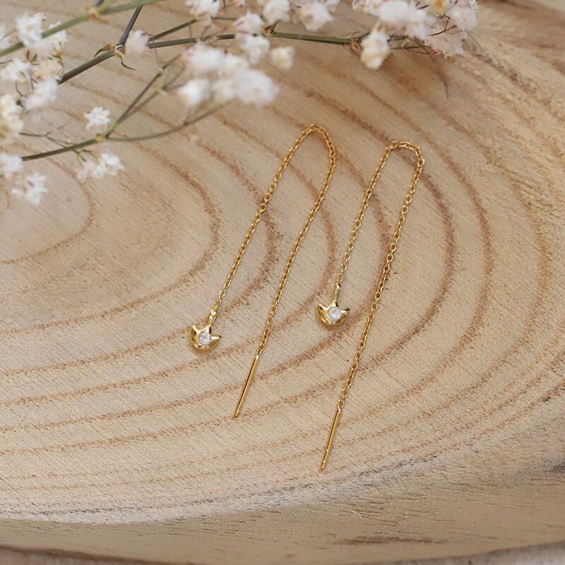 Orecchini a catena di loto