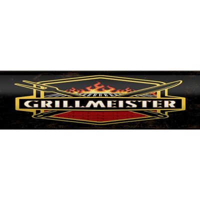 Tin sign saying 46x10cm grill master decoration