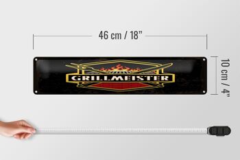 Plaque en tôle disant 46x10cm Décoration Grillmeister 4