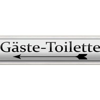 Blechschild Hinweis 46x10cm Gäste-Toilette links Pfeil Dekoration