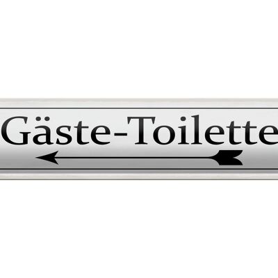 Metal sign notice 46x10cm guest toilet left arrow decoration