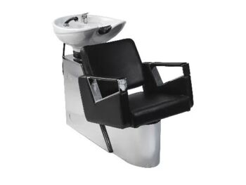 Fauteuil Bac de Lavage OREGON 2 Noir - Cuvette Céramique Inclinable