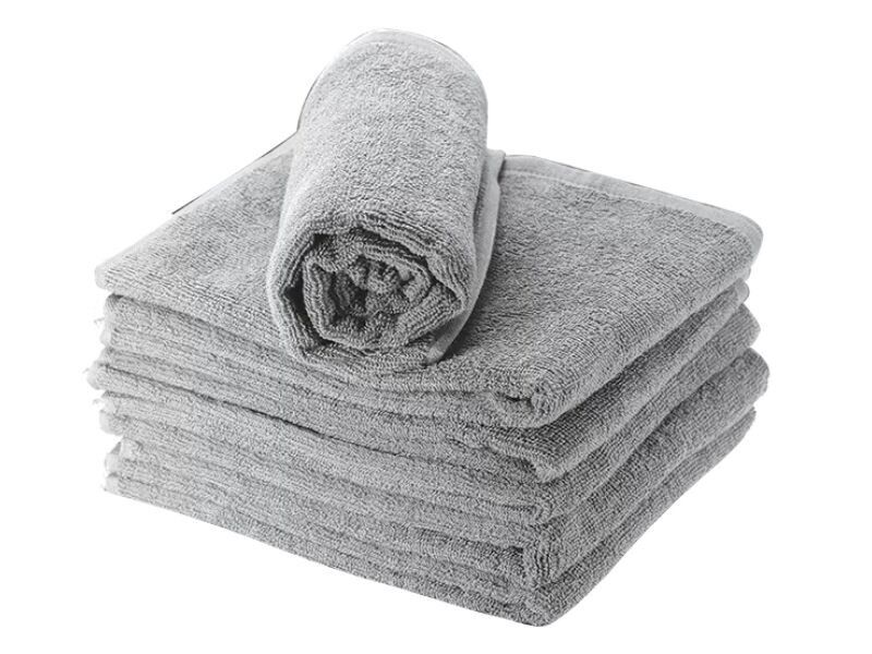 Hellgraues Handtuch aus 100 % Baumwolle (50 x 90 cm) x6