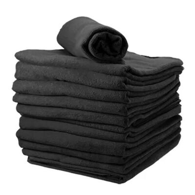 Toalla rizo negra 100% algodón (60x90cm) x12
