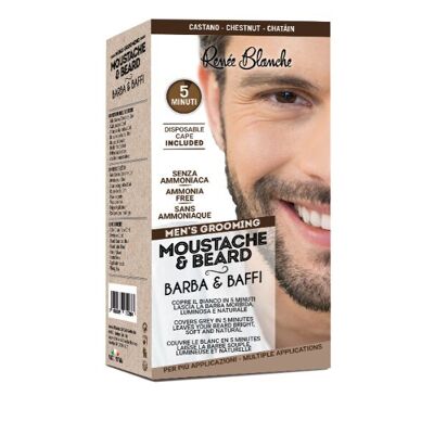 Kit para colorear barba y bigote marrón, completo con accesorios