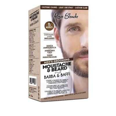 Kit para colorear barba y bigote marrón claro, completo con accesorios