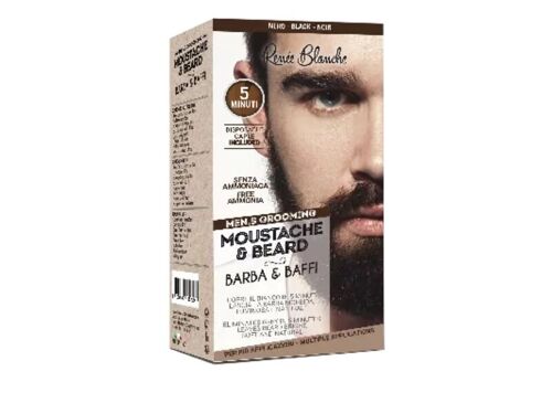 Kit Coloration Barbe et Moustache Noir - Complet avec Accessoires